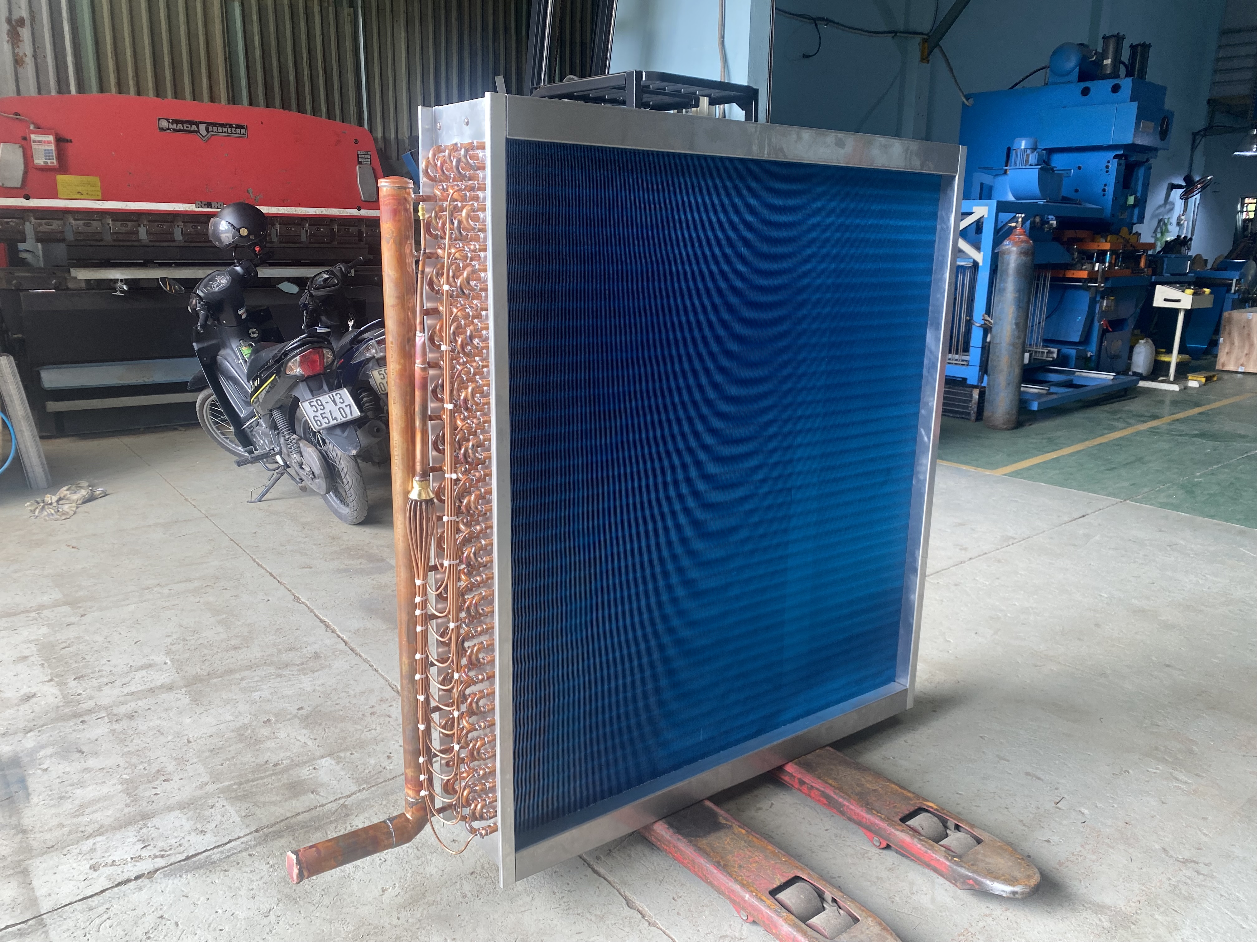 Dàn coil lạnh chạy gar 40 hp, ống đồng 12,7 dày 0,71
