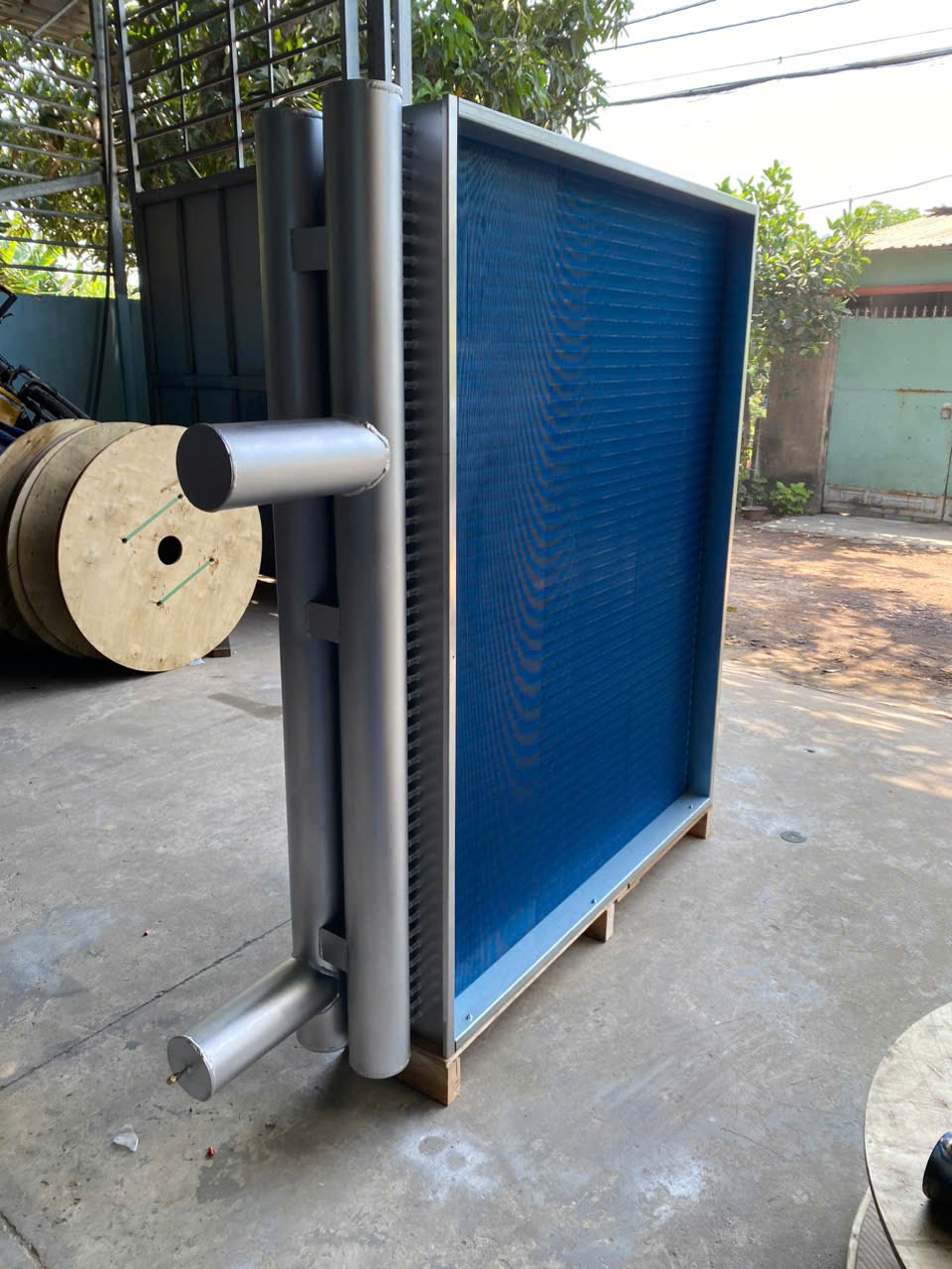 Dàn coil ahu tàu biền , ống gọp phi 114